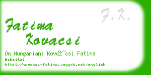 fatima kovacsi business card